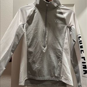 PINK ultimate half zip up grey pullover